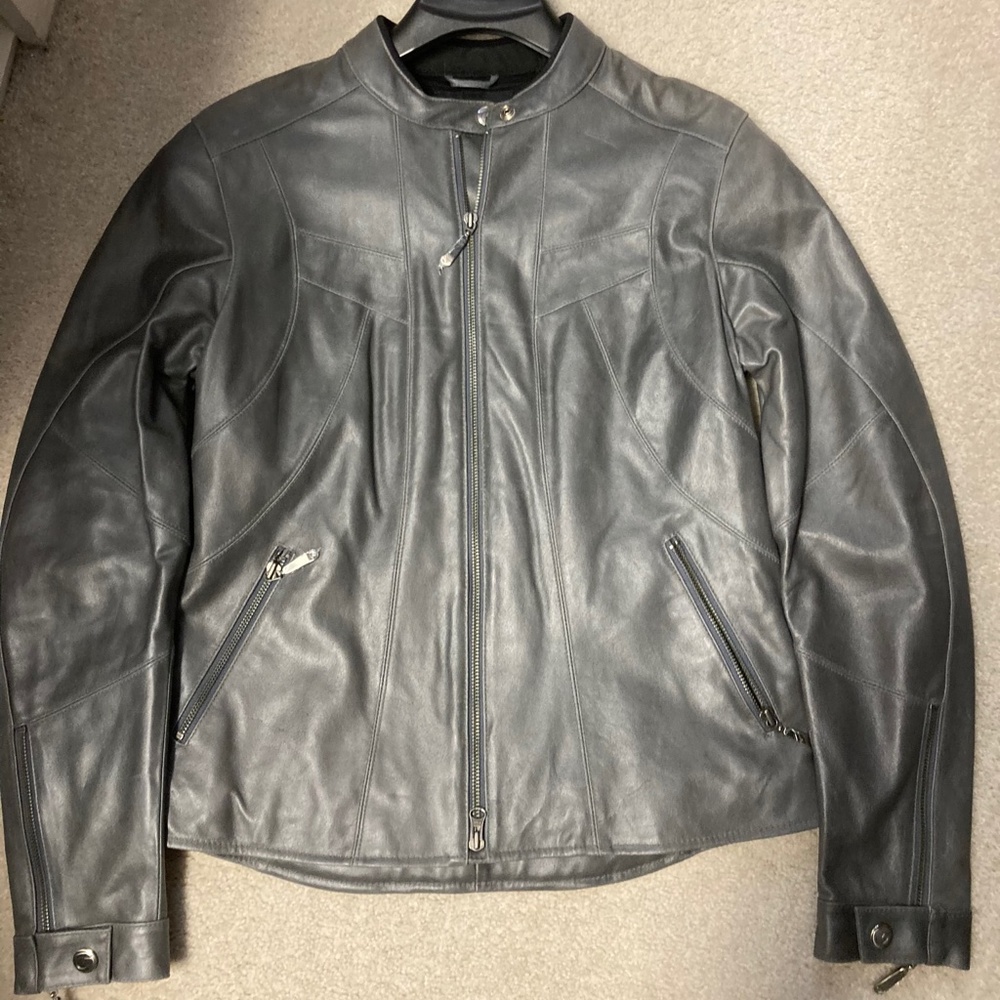 Women’s Hein Gericke Grey Leather motorcycle jacket
